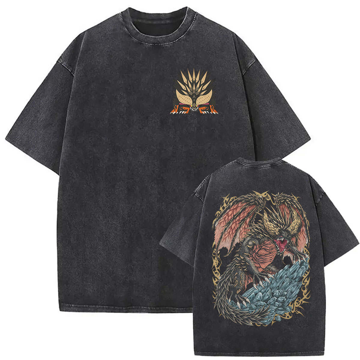 Kaos Grafis Monster Hunter Vin - Retro Gaming T Shirt ulasan dan harga