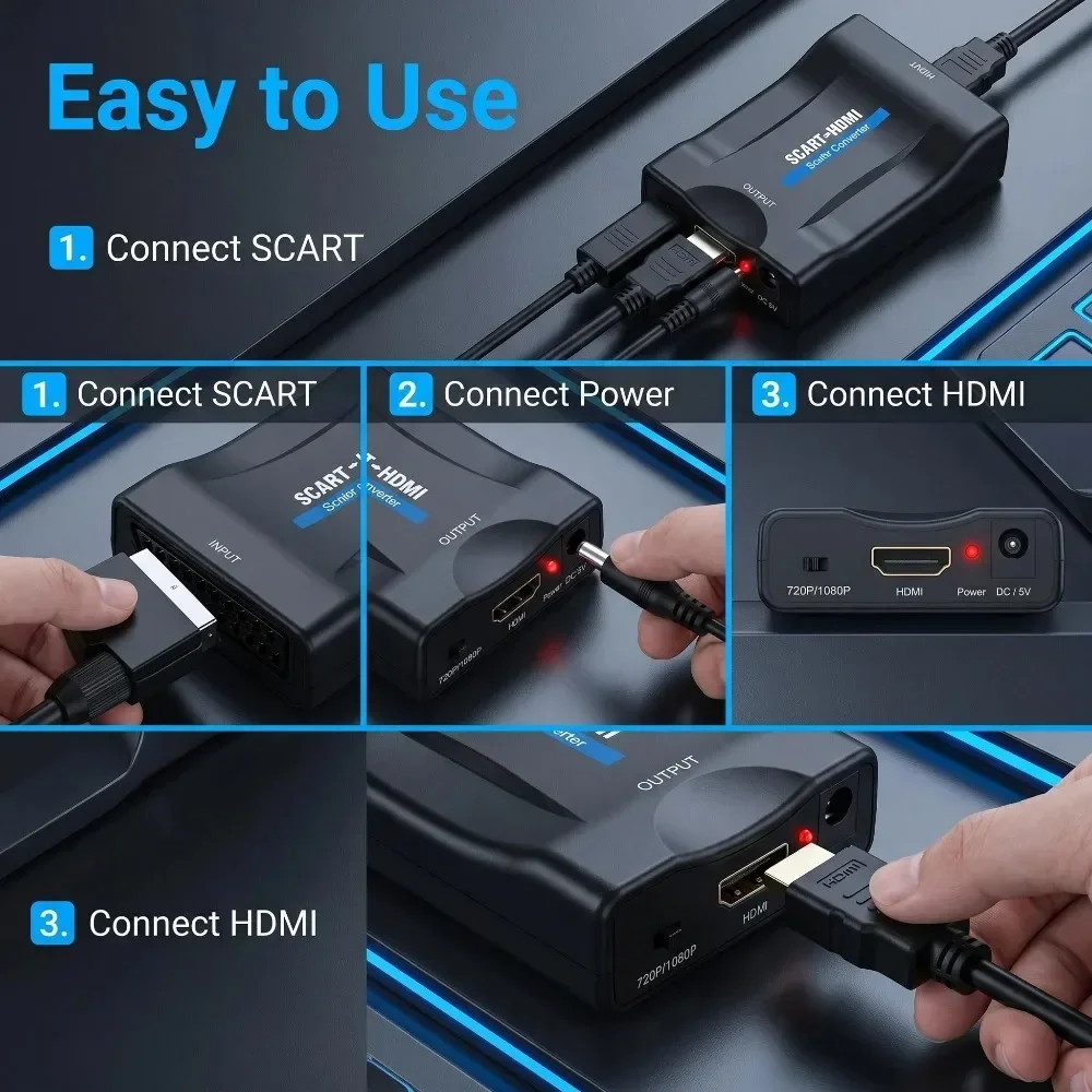 Adaptor Konverter SCART ke HDM - Scart To Hdmi ulasan dan harga